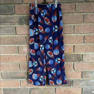Kids Sports Theme Pajama Pants - Blue and Red Size 8